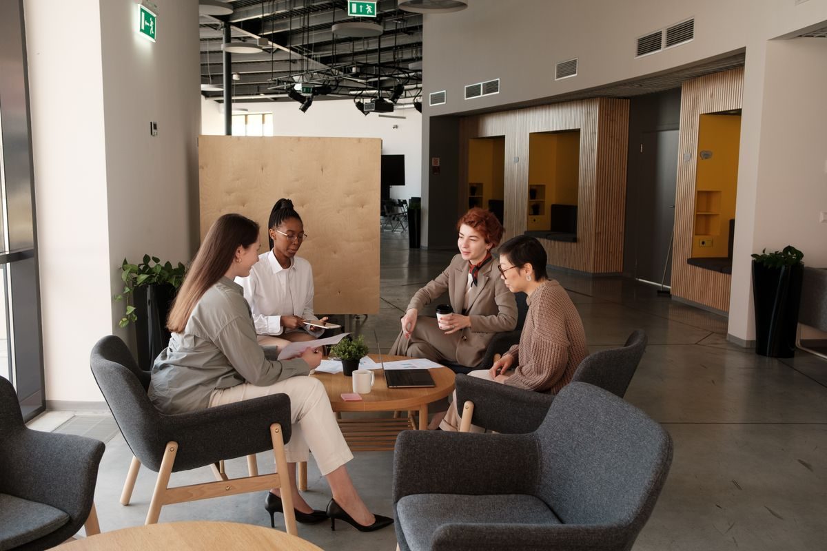Colleagues working together in an office